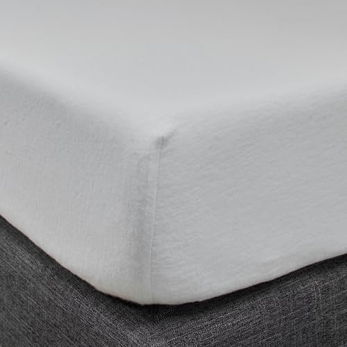 Duquennoy & Lepers 1867 Linge de lit - Coprimaterasso assorbente, 140 x 190 cm, 100% cotone, piano e coppe in pile, grande berretto da 30 cm, ideale per materassi spessi