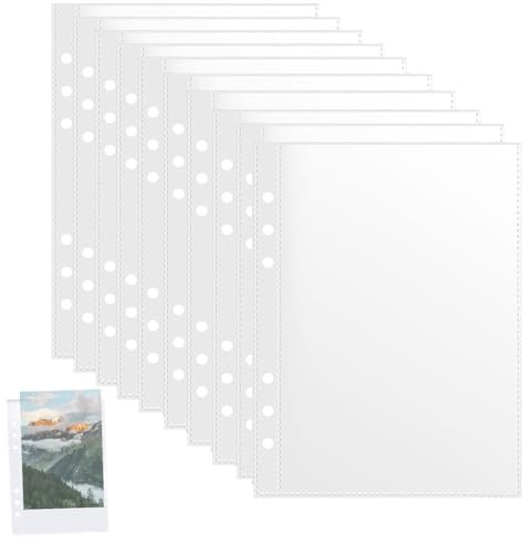 10 Stück Binder Taschen Pvc 6-Loch Ordner A5 Wasserdicht Kunststoff Bindertaschen Pp-Kunststoff Prospekthüllen Polypropylene Punched Pockets Für Schutz Von Papier Dokumenten