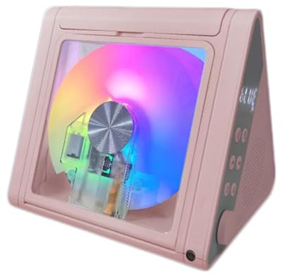 Vituord Lecteur CD Portable pour La Maison, Lecteur CD Rechargeable 4000 MAh, Système D'enceintes Hi-FI 2 X 5 W, avec Bluetooth 5.3, USB, AUX, Télécommande, Éclairage RGB
