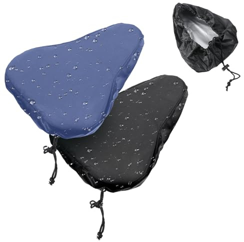 Quilax 2 Stück Sattelschutz Wasserdicht Fahrrad,27 X 24 cm Fahrradsattel Regenschutz,Universal Fahrradsattelschutz Wasserdicht,Fahrradsattel Überzug,für Jedes Fahrrad,Rennrad,Mountainbike(27 X 24 cm)