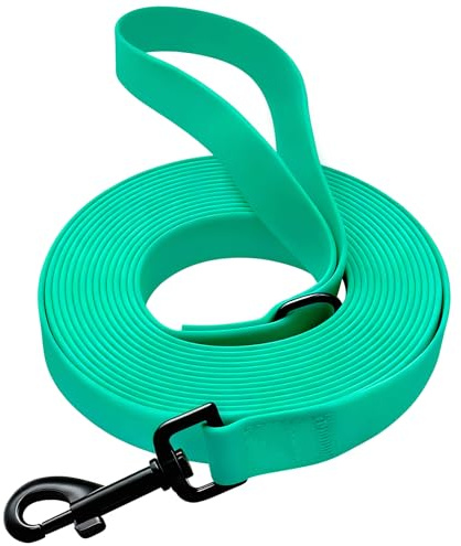 Wasserdicht Schleppleine für Hunde, 3 Meter/5 m/10 m/15 m Reißfeste Hundeleine, Reißfeste Trainingsleine mit Robustem Karabiner für Große bis Kleine Hunde (Grün, 15m)