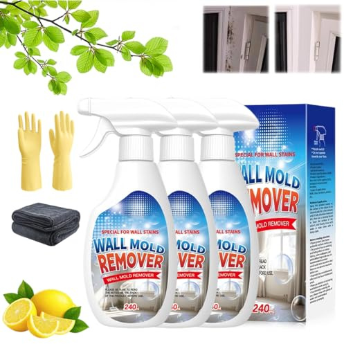 2026 New Wall Mold Remover Spray, Potente Spray Antimuffa Per Pareti, Azione Rapida, Pulizia Profonda, Sicuro Per Uso Domestico, Smacchiatore Multisuperficie Bagno Cucina Piastrelle (3 pcs)
