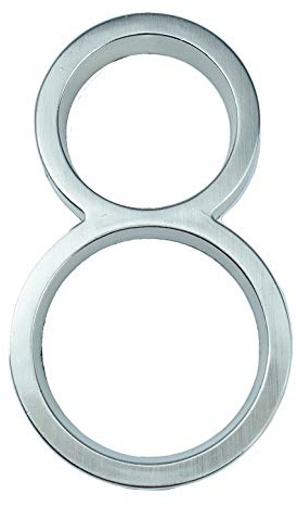 husnummer, 125 mm flytande husnummer utomhus exteriör 5 tum silver zinklegering adressskylt lägenhetsdörrnummer #0-9(8)