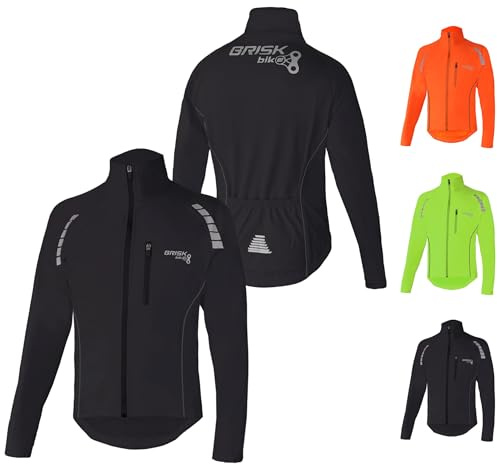 Brisk Bike Chaqueta de ciclismo Chaqueta de ciclismo ultraligera y transpirable para correr (Black, L)