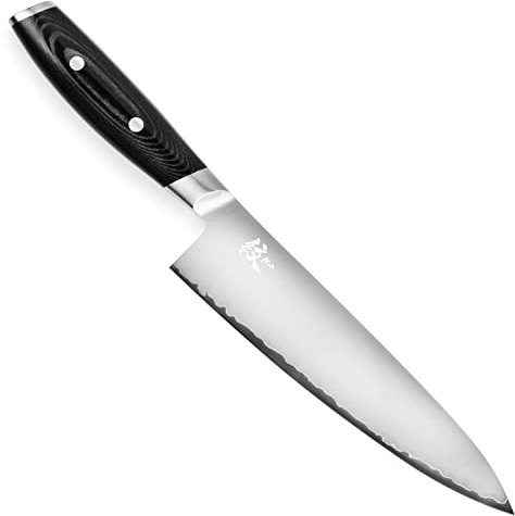 Yaxell Mon 8 Couteau de chef – Fabriqué au Japon – Gyuto VG10 en acier inoxydable avec manche Micarta