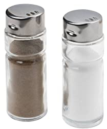 FM Professional 46651 Lot de 12 salières/poivrières, Verre, Transparent, 8,5 cm