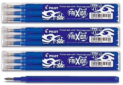 Pilot FriXion Ball Tintenroller 0,7 Ersatzminen Nachfüllminen (10er Set, Blau)