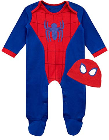Marvel Strampler Neugeborene Und Hut | Spiderman Baby Strampler | Newborn Baby Set Blau 80