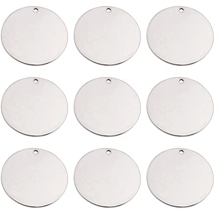 PandaHall Edelstahl-Blanko-Stempelanhänger für DIY-Schmuckherstellung, 15x1mm, Edelstahl, Edelstahl