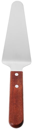 ULTECHNOVO Stainless Steel Pizza Spatula with Wooden Handle Triangle Pizza Shovel for Baking Serving Cheese Cake Pie and Pastry at Home or Party Kitchen Baking Tool 10.23X2.36X0.59In