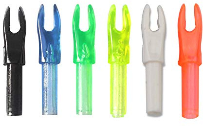 MILAEM Bågskytte Pilar Nock Utbytbart nock Plastinsats pilsvansar för ID 4,2 mm pilaxel (Transparent gul)