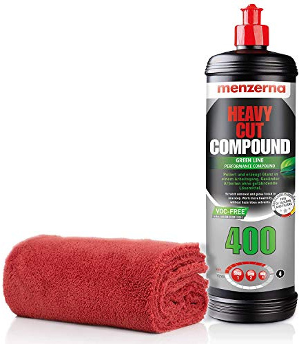 detailmate Menzerna Green Line 400 Heavy Cut -1L + paño de pulido de microfibra 550GSM