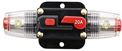 DC12V-24V Automatische Sicherung Leistungsschalter Leistungsschutzschalter, 20-100A Auto Sicherungshalter Automatik Schalter Manueller Reset-Schalter für Car Audio Solar Inverter Systemschutz,20A