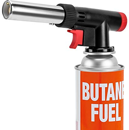 JDHON Cannello a Gas,Cannello da Cucina,Bruciatori da Cucina,Torcia Cucina con Fiamma Regolabile per Barbecue,Dolci,Cucina,Campeggio,Saldatura (Butano Non Incluso)-Nero