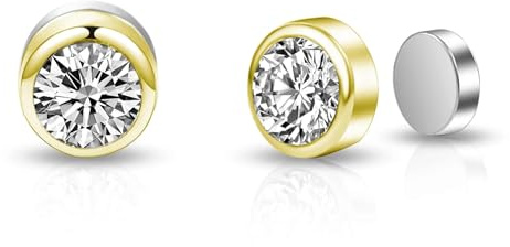 Philip Jones 18k guldpläterade 6 mm magnetiska clip-on örhängen skapade med Zircondia® kristaller