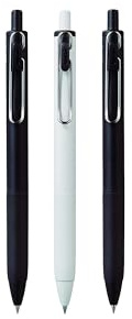 Uni-Ball On Point One Ambition UMN-S-05 Retractable Black Ink Gel Pens. Premium 0.7mm Rollerball Tip for Super Smooth Handwriting. Contemporary Compact Design Perfect for Note Taking. Pack Of 3