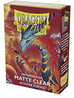 5 Packs Dragon Shield 60 ct Japanese Matte Outer Sleeves Clear 60 ct Card Value Bundle! …