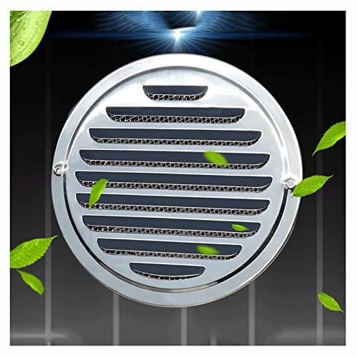 ZXCVBNAS Stainless Steel Air Vent,Round Exterior Wall Vent,Vents Flat Ducting,Flat Ducting Air Ventilation Outlet Hood with Screen Mesh,for Apartment, Villa, House,130mm/5.12in