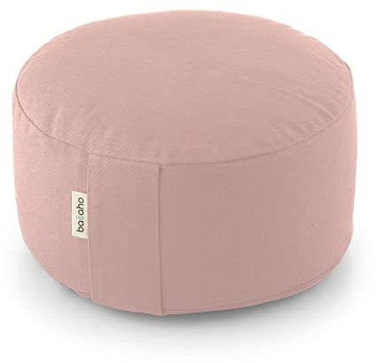 basaho WHEEL Zafu Meditationskissen Yogakissen | Bio-Baumwolle | Buchweizenschalen | Abnehmbarer und waschbarer Bezug (Hellrosa)