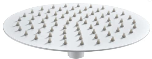IMEX - Pulvérisateur de douche rond - Pommeau de douche extra-plat en acier inoxydable Ø 25 cm, Blanc mat - RDN002/BL