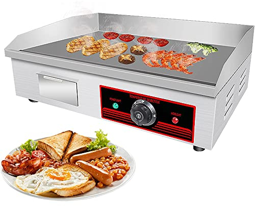 MNSSRN Bandeja De Barbacoa Profesional, Control De Temperatura 50-300℃, Barbacoa De Cocina Tocino De Hamburguesa, Parrilla con Control De Temperatura