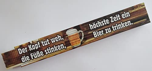 Zollstock Gliederstab Meterstab 2m der Kopf tut weh die Füße stinken Zeit ein Bier zu trinken