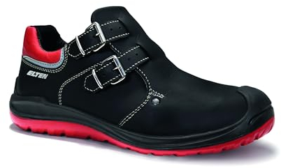ELTEN Sicherheitsschuhe Anderson Craft Low S3 HI, Damen und Herren, Leder, Stahlkappe, leicht, robust 42, Schwarz-Rot