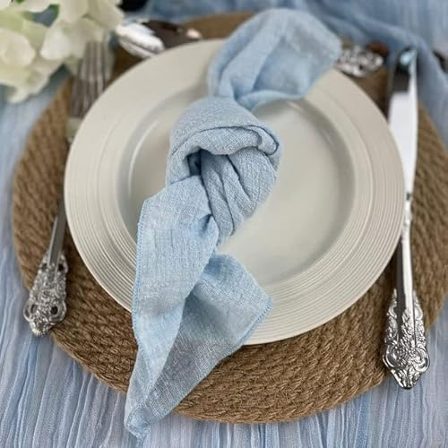 20 Stück Servietten Baumwollgaze 41 cm Serviette Musselin Geschirrtücher Abendessen Retro Seihtuch Hochzeit Rustikale Tischdekoration 16 Zoll