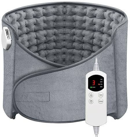 Heat Pad for Back Pain Relief Electric Heating Pads with 6 Temperatures Soft Detachable Heat Pad for Man Women