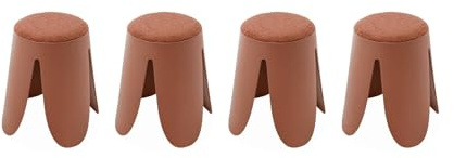 sweeek Set 4 sgabelli impilabili in Bouclé Terracotta - 44x30x46 cm