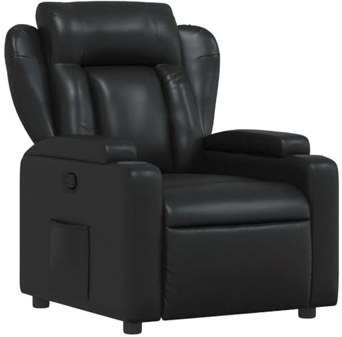 vidaXL Sillón reclinable de Piel sintética Negra