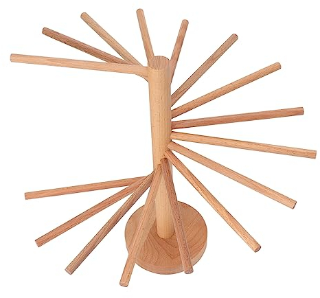 Rejilla de Secado de Pasta Plegable, 18 Barras, Soporte de Espagueti de Madera, Secador, Estante para Hacer Fideos de Pasta para Kitc