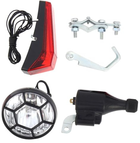 kowaku Dynamo Bike Light Set Motorized Friction Generator Waterproof Safe Universal Bicycle Accessories Headlight Tail Lights Set, Style B