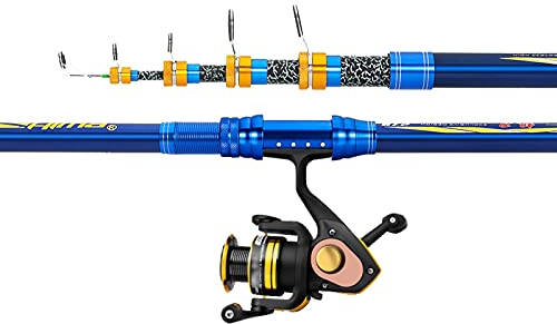 GRFIT Angelrute Erwachsene Angelrute, tragbare Teleskop-Angelpol und Rolle Combos Fanggeräte for Anfänger Erwachsene Saltwater Süßwasser Angelzubehör (Size : 2.1M)