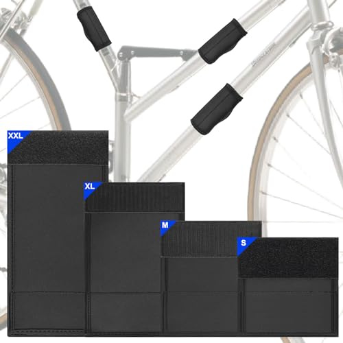 Aicharynic Set di 4 protezioni per telaio per bicicletta, in neoprene e carbonio, adatte per telai in carbonio, per biciclette, MTB, bicicletta per bambini e biciclette elettriche