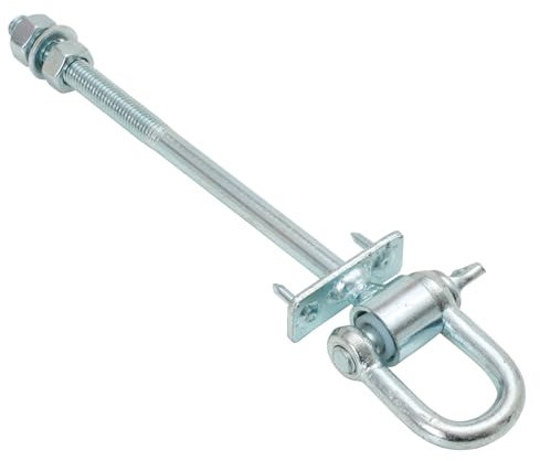 Crochet de balançoire D M12 - 272 mm - Charge maximale : 120 kg - Pour aires de jeux publiques - En acier plat de 5 mm - Avec galvanisation à chaud - Pour sièges de balançoire, balançoires