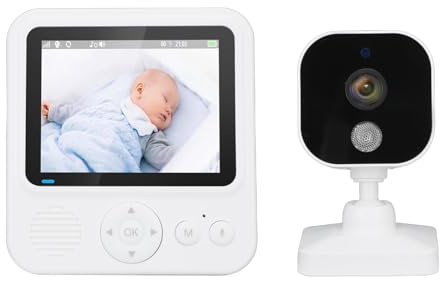 Monitor de bebé con Vídeo, Cámara de Monitor de bebé con Temporizador de Lactancia Inalámbrico de Conversación Bidireccional para Alimentación de bebé (Enchufe de la UE)