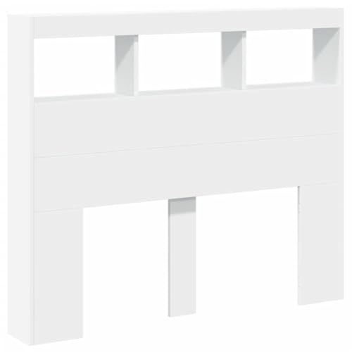 vidaXL Testiera con Contenitore a LED Bianca 120x17x102 cm