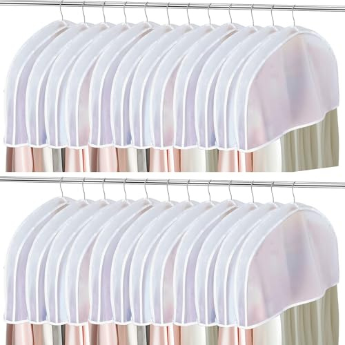 24 funda para colgar ropa, fundas antipolvo y de traje, cubiertas de plástico con refuerzo de 2 pulgadas