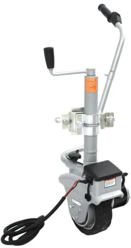vidaXL Aluminium Motorised Jockey Wheel Trailer Mover, Motorised Jockey Wheel Electric Mini Mover For Caravan Boat Trailer, 12 V 350 W