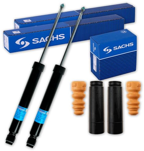 2x Sachs Stoßdämpfer + Protection Kit hinten | 310950+900140 Kompatibel mit Golf Plus V (5M1, 521),Golf V (1K1),Golf VI (5K1),Golf VI Cabriolet (517),Leon (1P1),Scirocco II