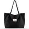 Emma Jonasson Einkaufstasche mit Reißverschluss - Große Tasche Damen - Tote Bag mit Innentasche - Perfekter Shopper groß als Strandtasche, xxl Badetasche, Shopping bag schwarz