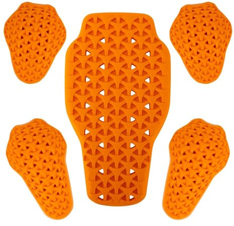 PSLER CE-1 Motorcycle Armor Back Pad and CE-2 Elbow Shoulder Protection Pad Set,Motorbike Armour Back Protector Insert,5PCS Safety Body Armour