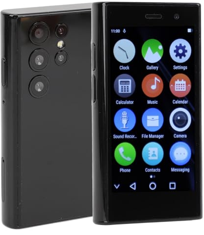 Sxhlseller XS24Pro Small Smartphone, Mini 4G Smartphone 2GB 16GB, 3.0 Inch Kids Cell Phone Real - 2MP 6MP Camera, 1950mAh, Dual SIM Dual Standby, for Android 9.0 (Black)
