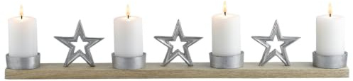 Boho Adventskranz Calistro handgemacht aus Metall und Holz 50 cm hoch