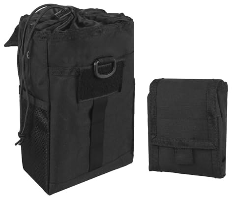 Dump Pouch, Borsa di svuotamento tattico pieghevole, tasca dump cintura molle, borsa a cintura con cordino militare con foro di drenaggio, marsupio sportivo, goccia sacchetto
