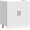 vidaXL Lucca White Sink Base Cabinet - Engineered Wood Kitchen Storage 80x46x81.5 cm - Modern Design Cabinetry
