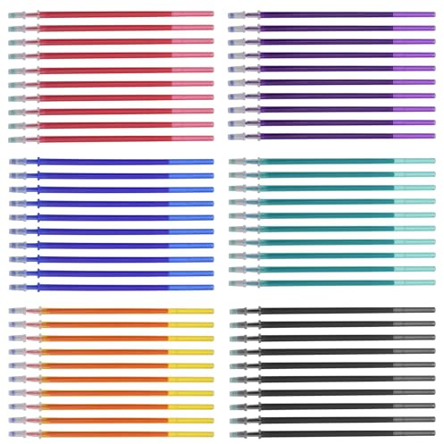 60 Stück Bunte Radierbare Ersatzminen, Ersatzminen Radierbar 0,35 mm für Radierbarer Kugelschreiber Radierbar Ersatzminen Radierbarer Ersatzminen Radierbare Refill für Kinder Büro Schule Studenten