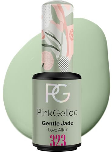 Pink Gellac Gel Nagellack UV - 323 Green Jade 8 ml - Gelnagellack für UV Lampe - Grün - Einfache Anwendung Nail Polish für 14 Tage Salonqualität - Veganer Gellack Made in Holland