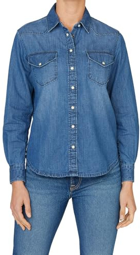 Pepe Jeans Camisa de Mezclilla Regular para Mujer, Azul (Denim-4A5), XXS, Azul (Denim-4a5), XXS